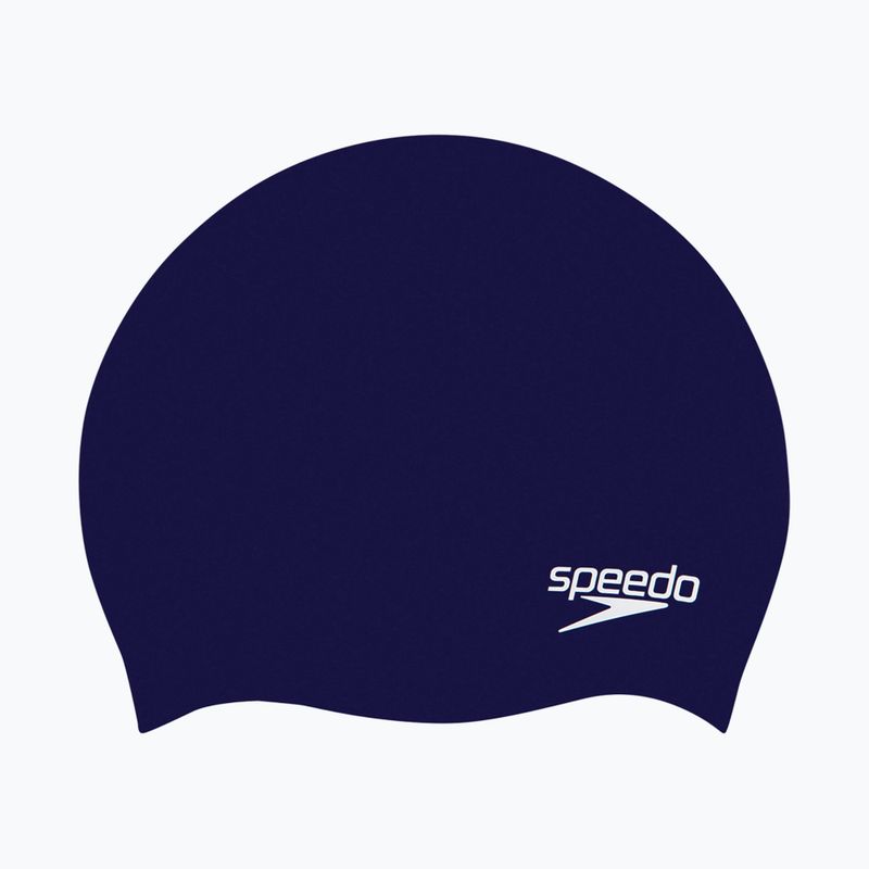 Speedo Plain Moulded Silicone Junior children's swimming cap navy blue 8-709900011 4