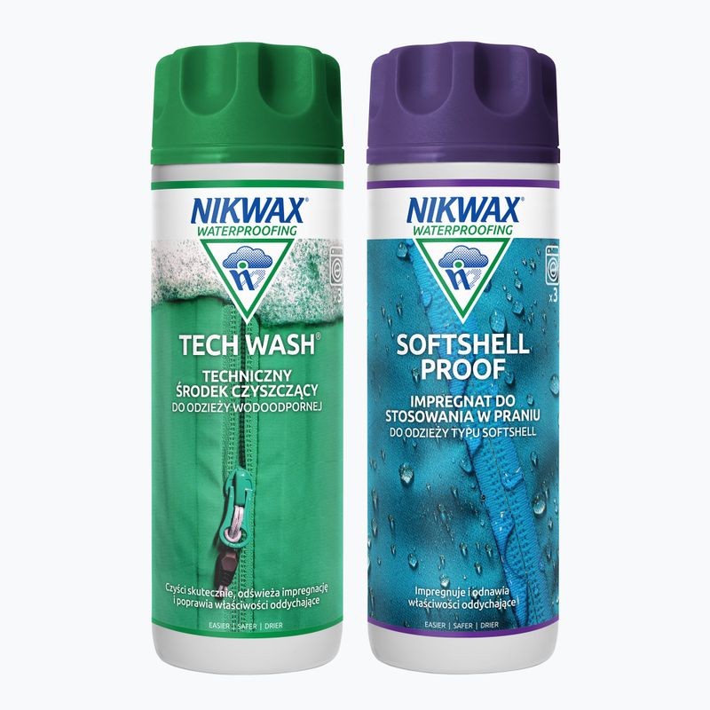 Nikwax Tech Wash + SoftShell Proof 2 x 300 ml Clothing Care Kit