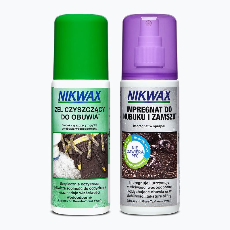 Nikwax Footwear Cleaning Gel + Nubuck & Velour 2 x 125 ml Footwear Care Kit