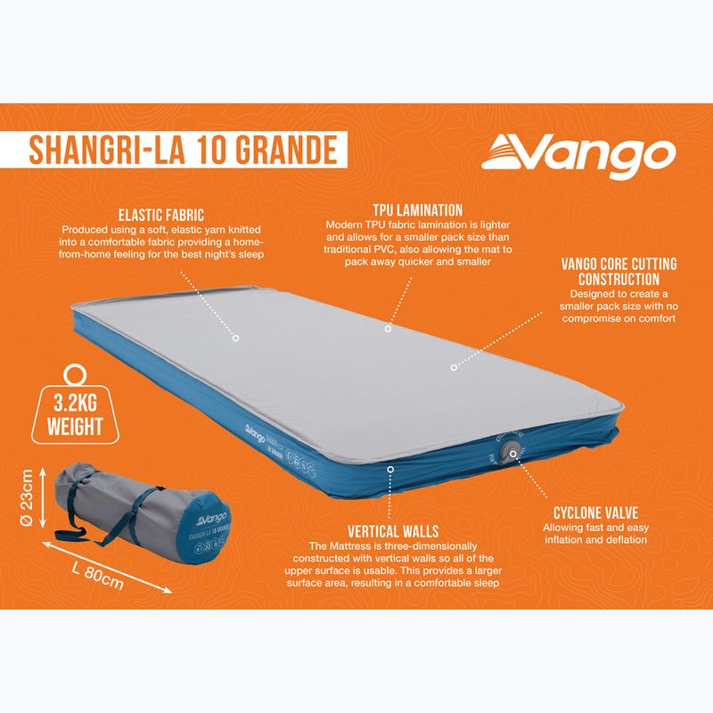 Vango Shangri-La II 10 Grande cloud grey/sky blue self-inflating mattress 7