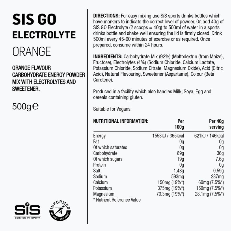 Isotonic drink powder Science in Sport GO Electrolyte 500 g orange 2