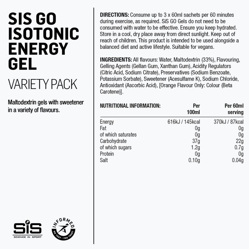 Isotonic gel Science in Sport GO Isotonic Energy 7 x 60 ml apple/limlem/blkcurnt/troal/pnkgrape/orang/pinple 2