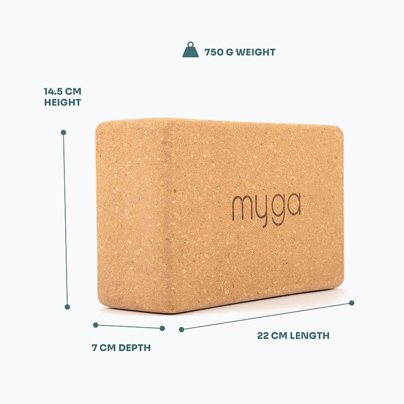 Yoga block Myga Cork Block brown 7