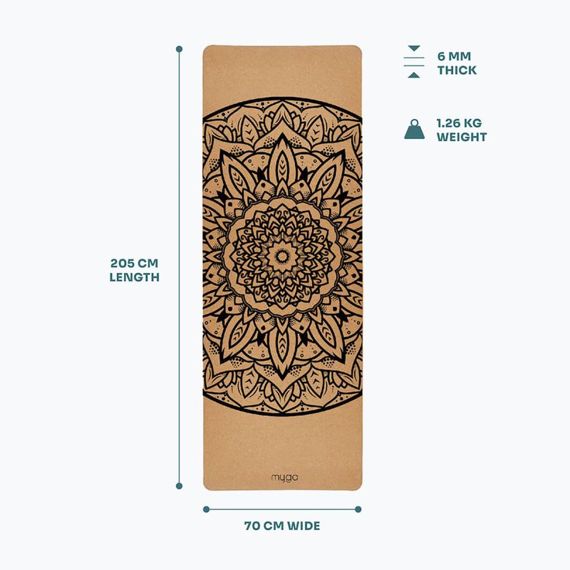 Yoga mat Myga Mandala XL 6 mm brown 7