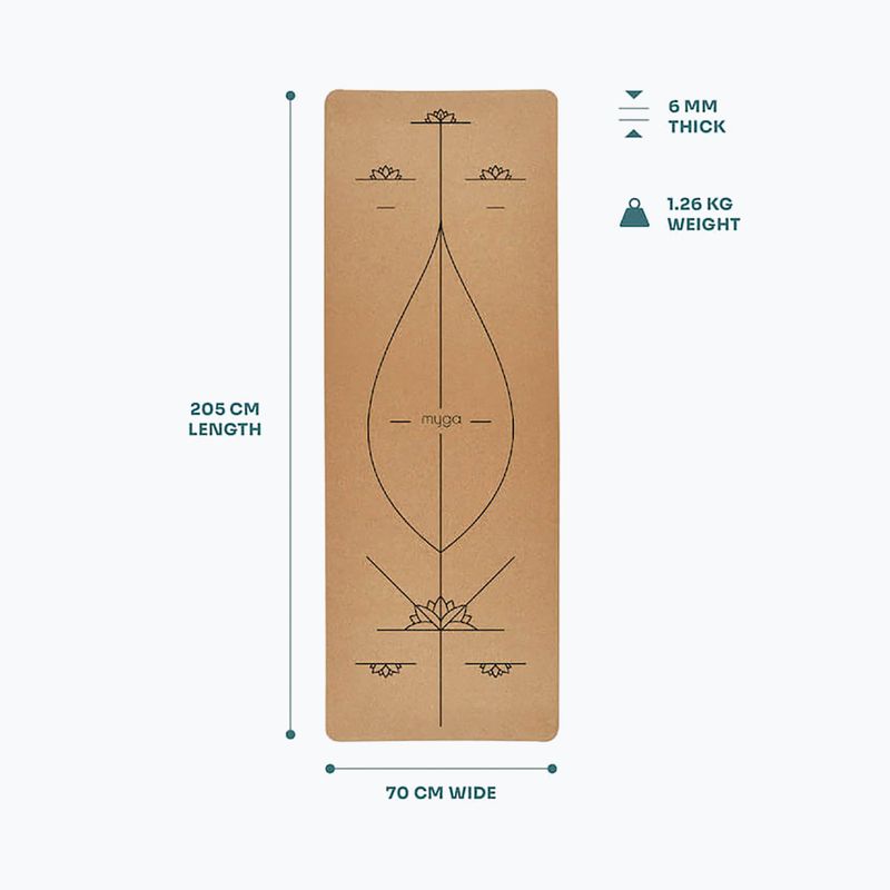 Yoga mat Myga Alignment XL 6 mm brown 6