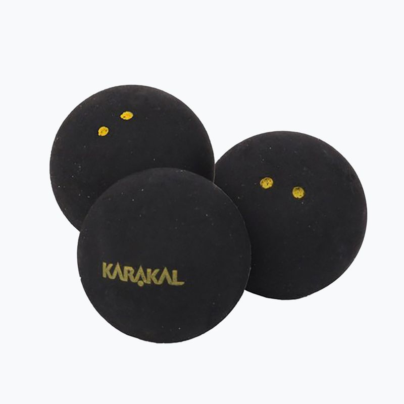 Squash balls Karakal Elite Double Yellow Dot 12 pcs black 2