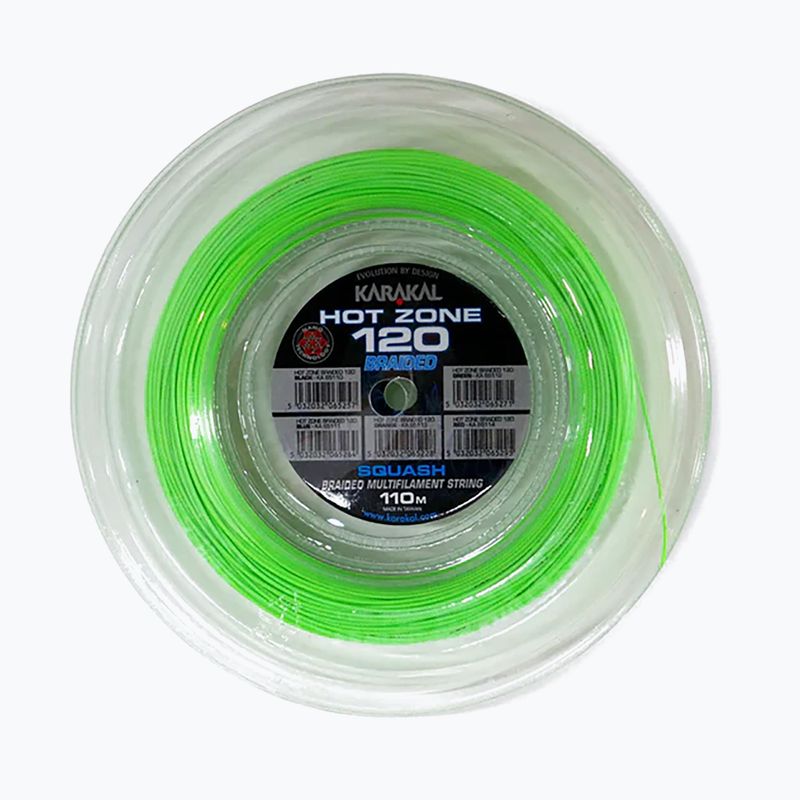 Squash string Karakal Hot Zone Braided 120 11 m green 3