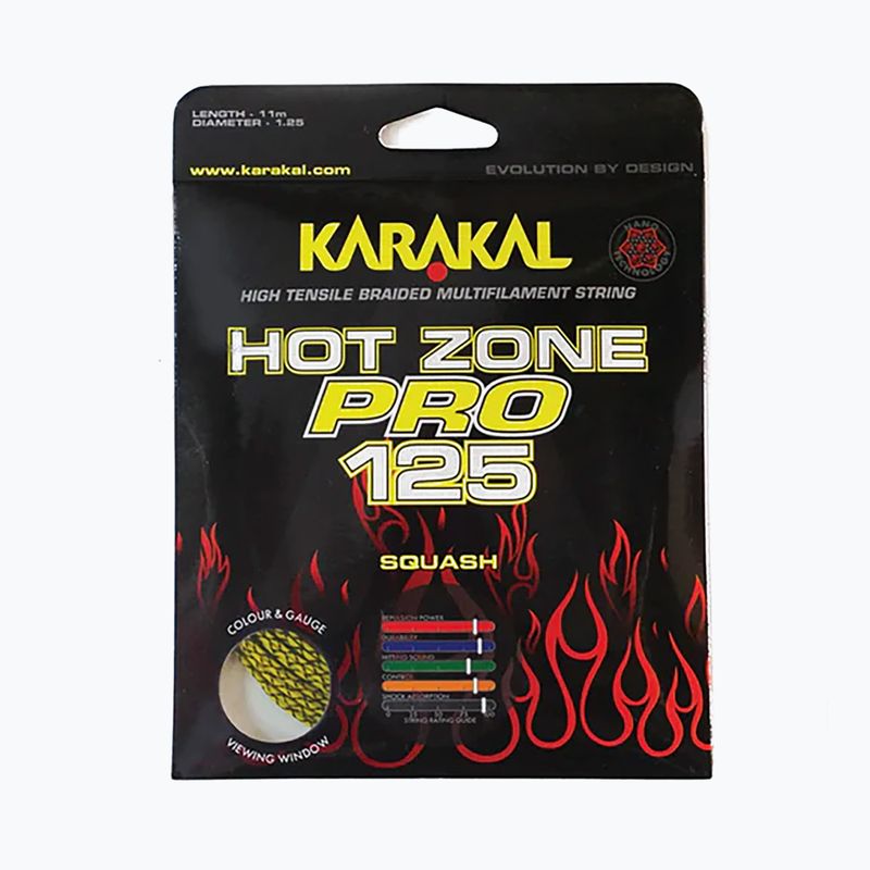 Squash string Karakal Hot Zone Pro 125 11 m yellow/black