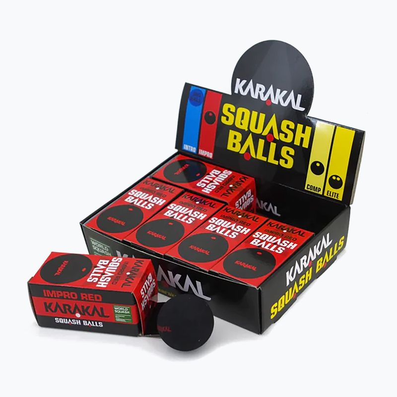 Squash balls Karakal Impro Red Dot 12 pcs black 2