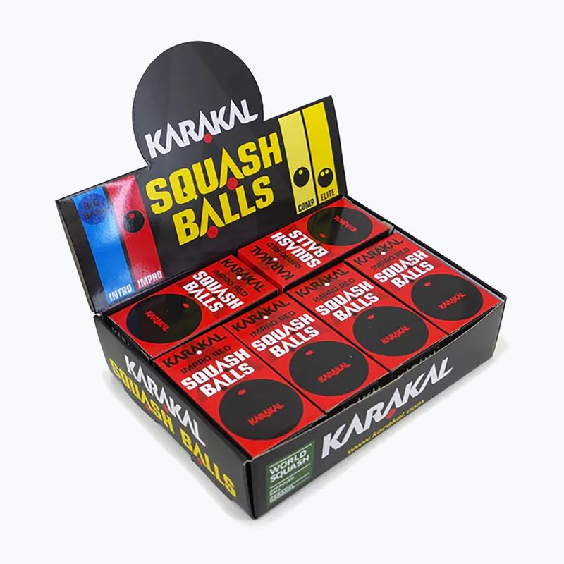 Squash balls Karakal Impro Red Dot 12 pcs black 3