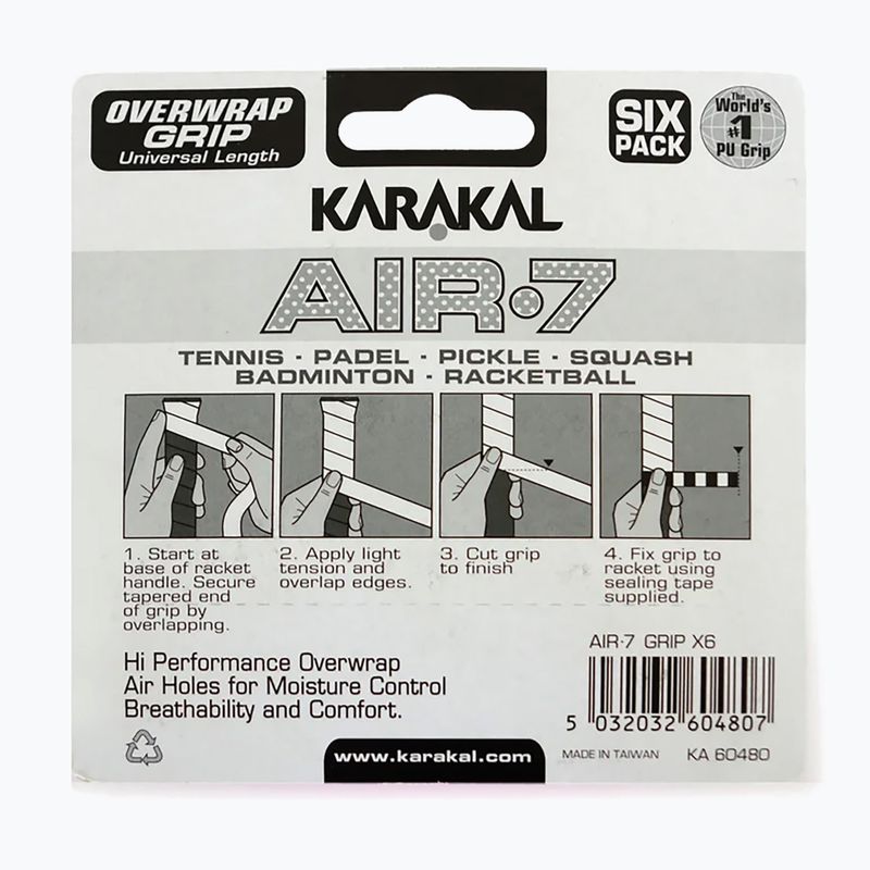 Squash wraps Karakal Air 7 Overwrap Grip 6 pack pink 2