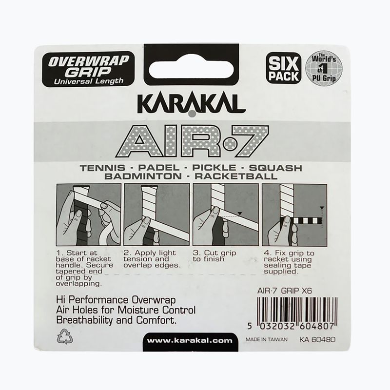Squash wraps Karakal Air 7 Overwrap Grip 6 pack orange 2