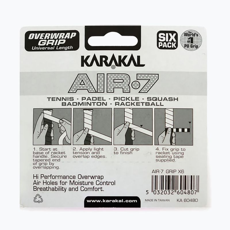 Squash wraps Karakal Air 7 Overwrap Grip 6 pack blue 2