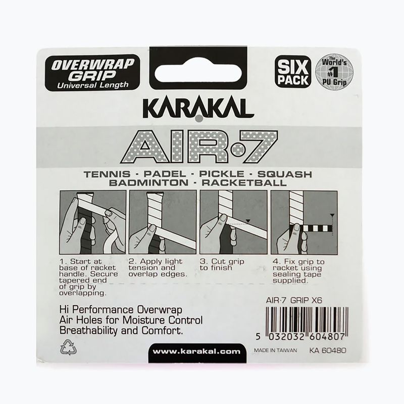 Squash wraps Karakal Air 7 Overwrap Grip 6 pack lime 2