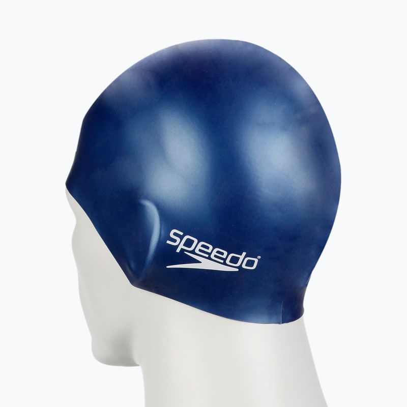 Speedo Plain Flat Silicone swimming cap navy blue 8-709910011 4