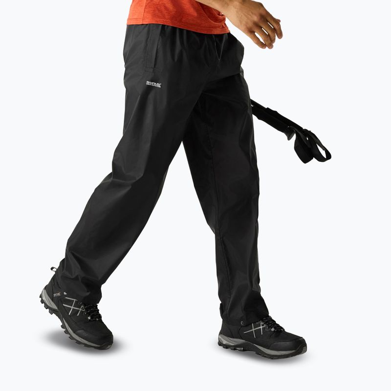 Men's trousers with membrane REGATTA Pack It Overtrousers black 4