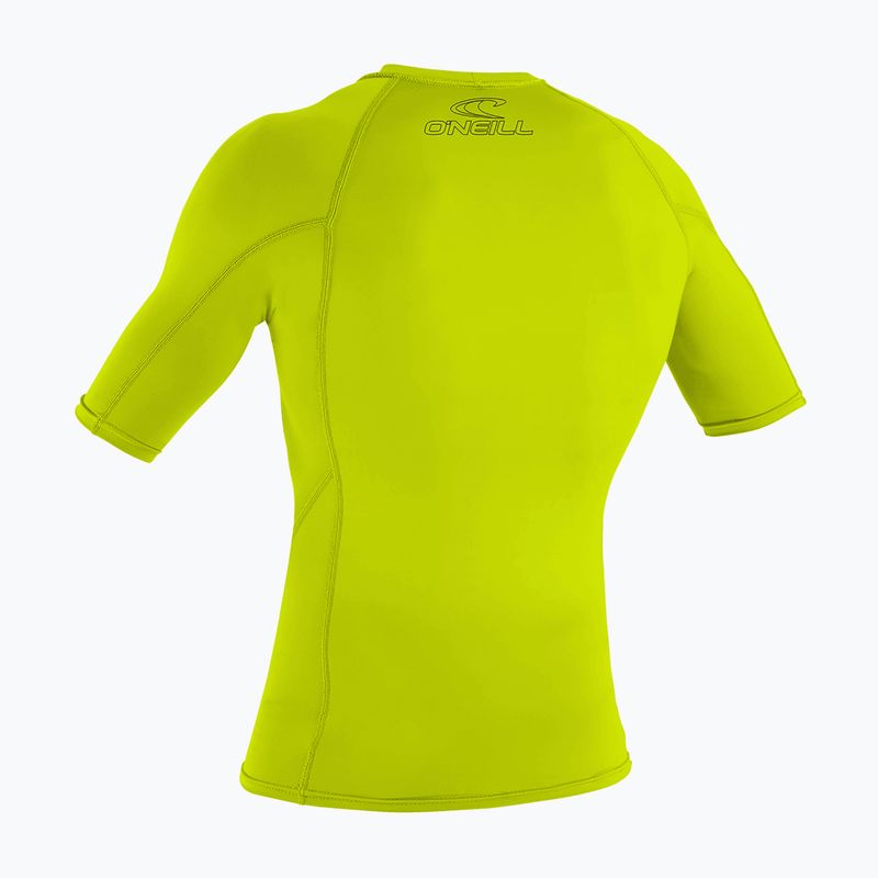 Men's O'Neill Basic Skins Rash Guard swim shirt lime 2