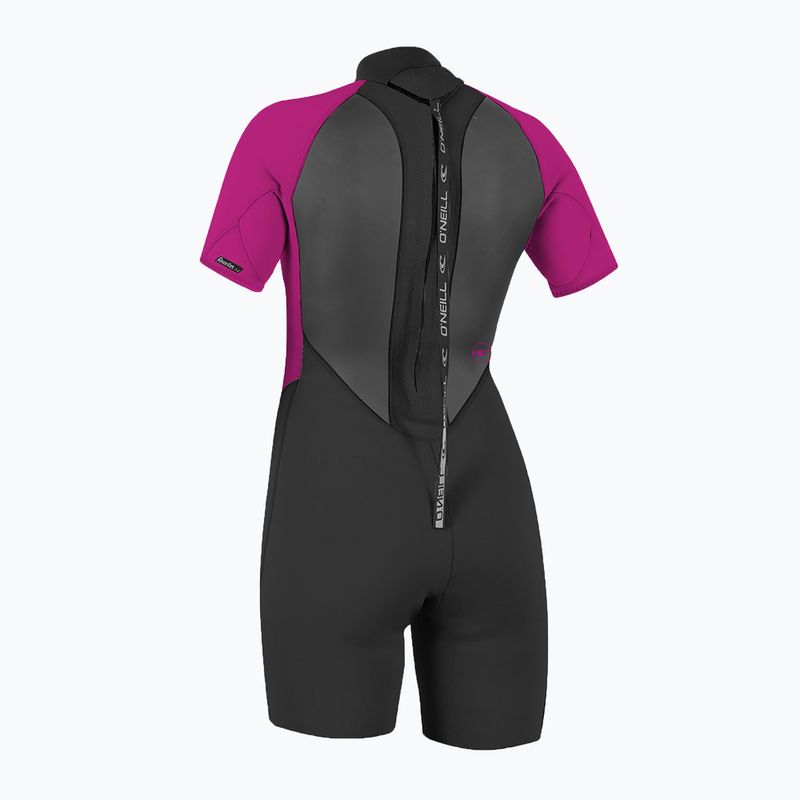 O'Neill Reactor-2 2 mm Back Zip S/S Spring black/berry women's wetsuit 2