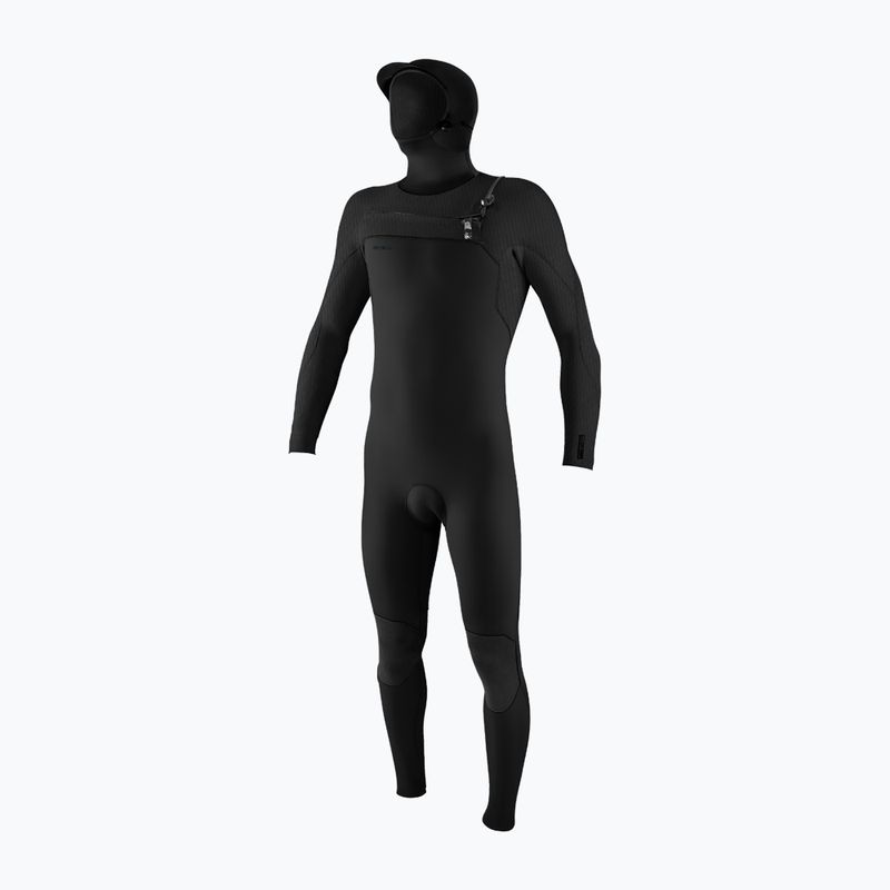 Men's swimming wetsuit O'Neill Hyperfreak 4/3+ mm Chest Zip with Hood black/black
