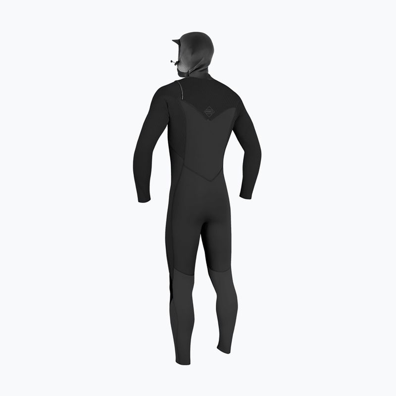 Men's swimming wetsuit O'Neill Hyperfreak 4/3+ mm Chest Zip with Hood black/black 2
