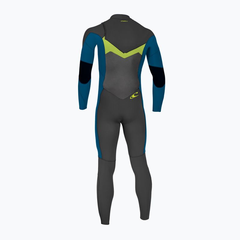 O'Neill Youth Ninja 4/3 Chest Zip Full black/ ultrablue/ dayglo children's wetsuit 2