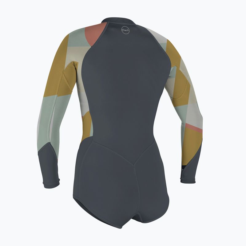 Women's O'Neill Bahia 2/1 Front Zip L/S Short Spring tradewinds / jasmine neoprene foam 2