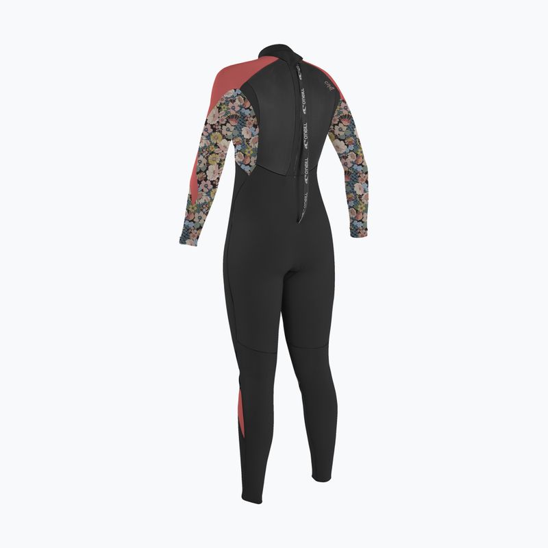 O'Neill Girls Epic 4/3 Back Zip Full black/twiggy/tea rose children's wetsuit 2