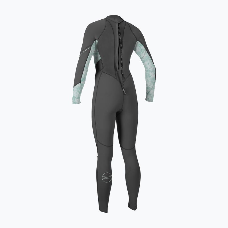 Women's O'Neill Bahia 3/2 Back Zip Full hy8 graphite/mirage tropical/m Wetsuit 2