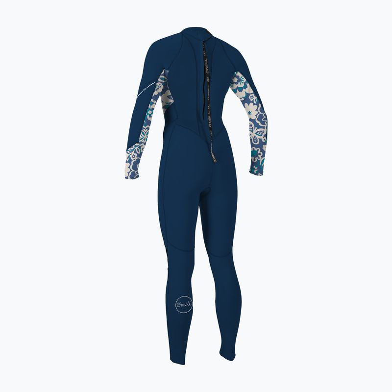 Women's O'Neill Bahia 3/2 Back Zip Full Frnavy/crisflor/crisflor Wetsuit 2