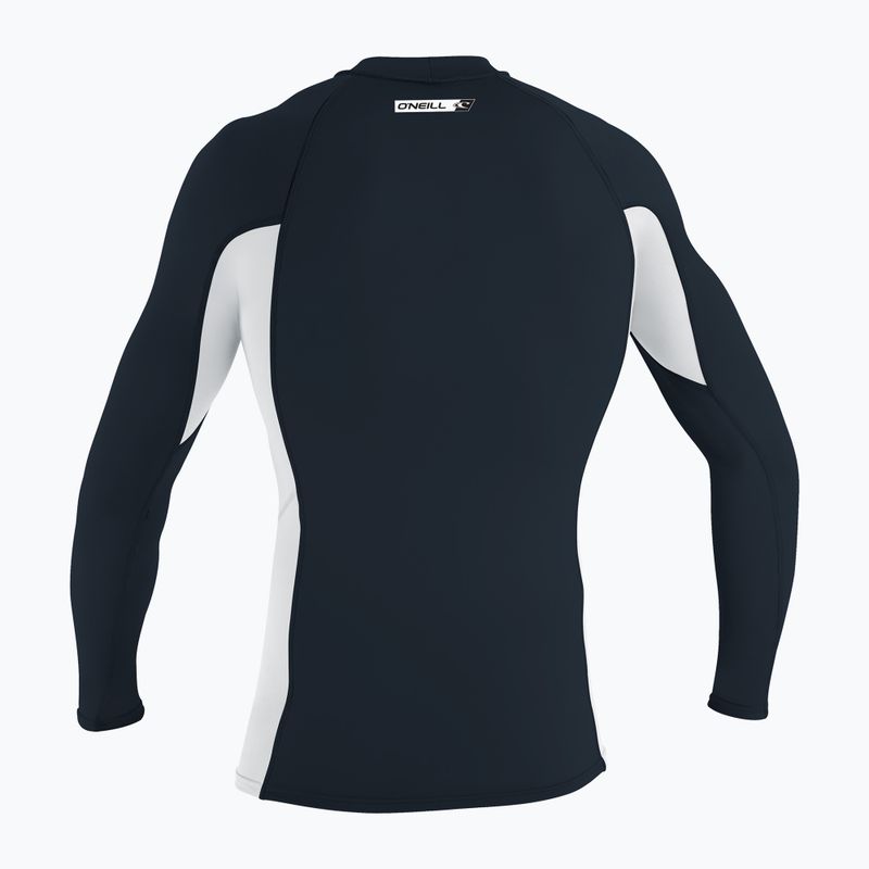 Men's O'Neill Premium Skins Rash Guard slate/white/slate swimming longsleeve 2