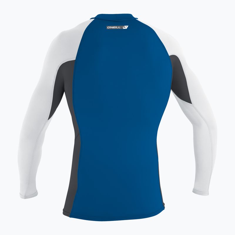 Men's O'Neill Premium Skins Rash Guard deep sea/ graphite/ white swimming longsleeve 2
