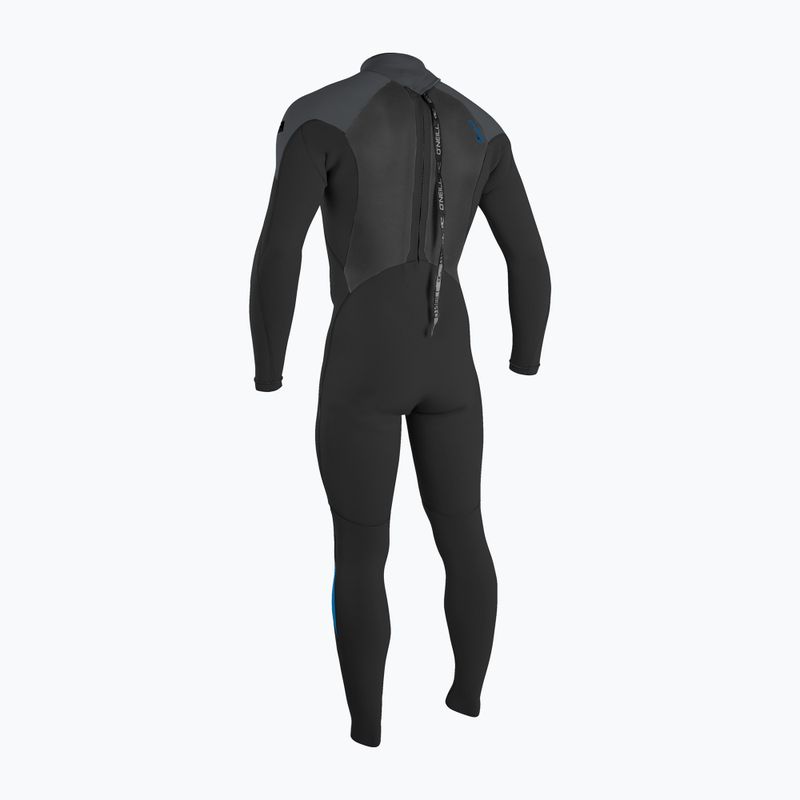 Men's swimming wetsuit O'Neill Epic 4/3 Back Zip Full P91 black/graphite/bali blue 2