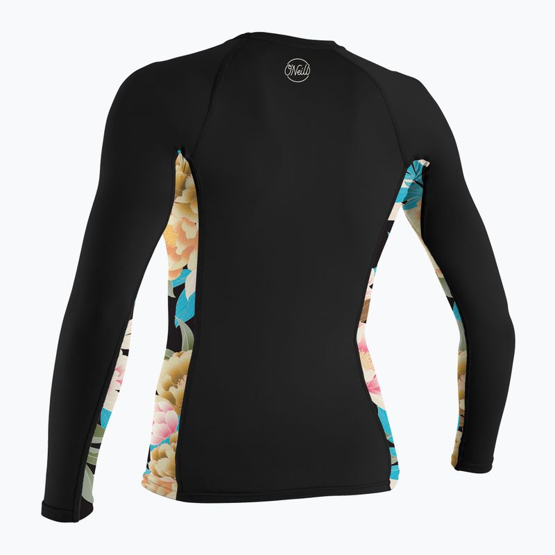 Women's swimming longsleeve O'Neill Side Print Rash Guard black/mikah floral 2