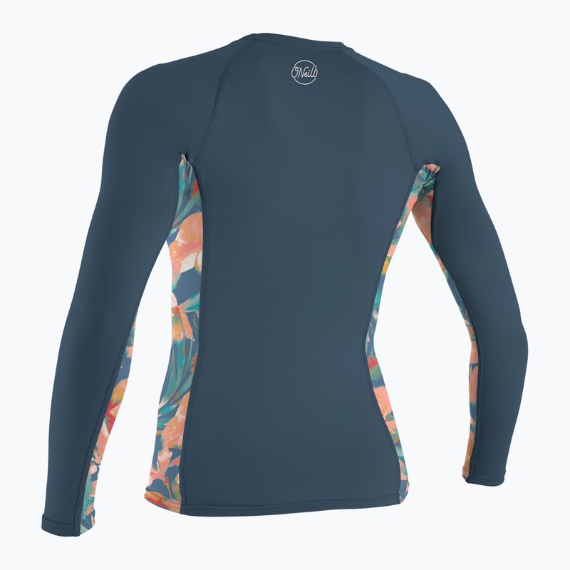Women's swimming longsleeve O'Neill Side Print Rash Guard copen blue/painted tropics 2
