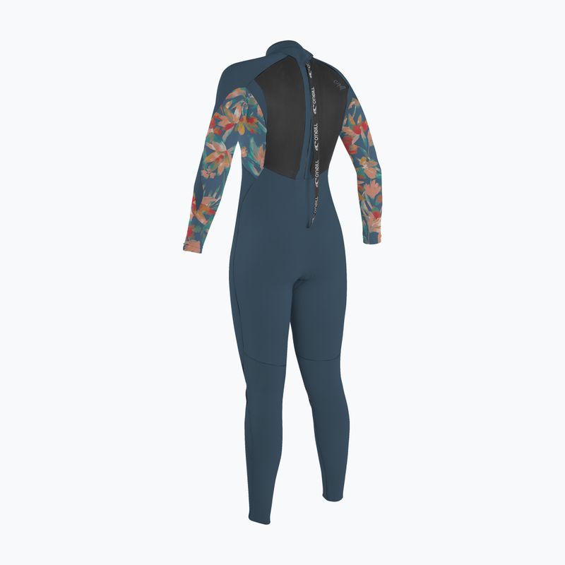 Children's wetsuit O'Neill Girls Epic 4/3 Back Zip Full copen blue/painted tropics/copen blue 2