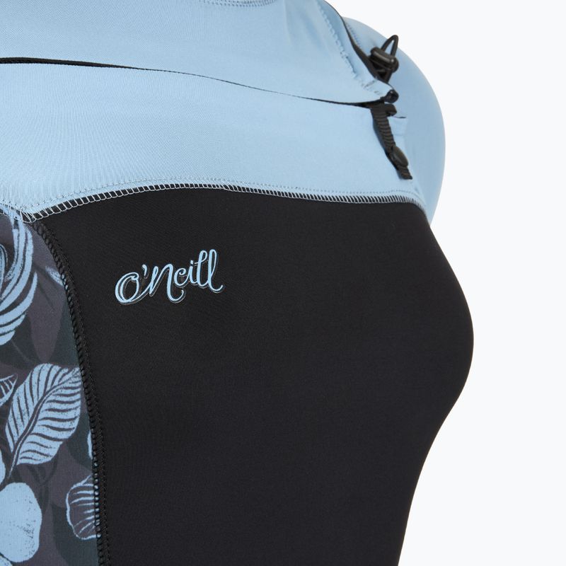 Women's swimming wetsuit O'Neill Epic 5/4 mm Chest Zip Full black/stormy palm/faded denim 4