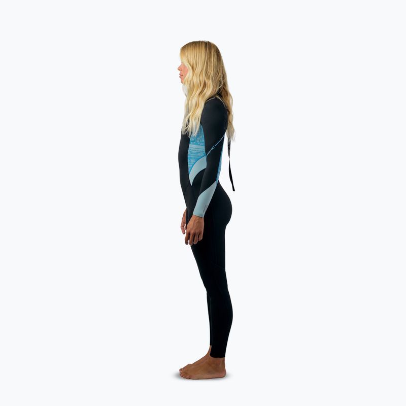 Women's swimming wetsuit O'Neill Bahia 3/2 Back Zip Full IQ5 black/surf abstract/chambray blue 5