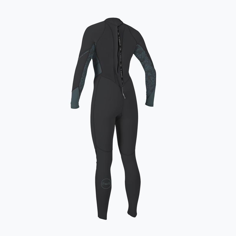 Women's swimming wetsuit O'Neill Bahia 3/2 Back Zip Full IT1 tempered steel/shaded island sky/shade 2