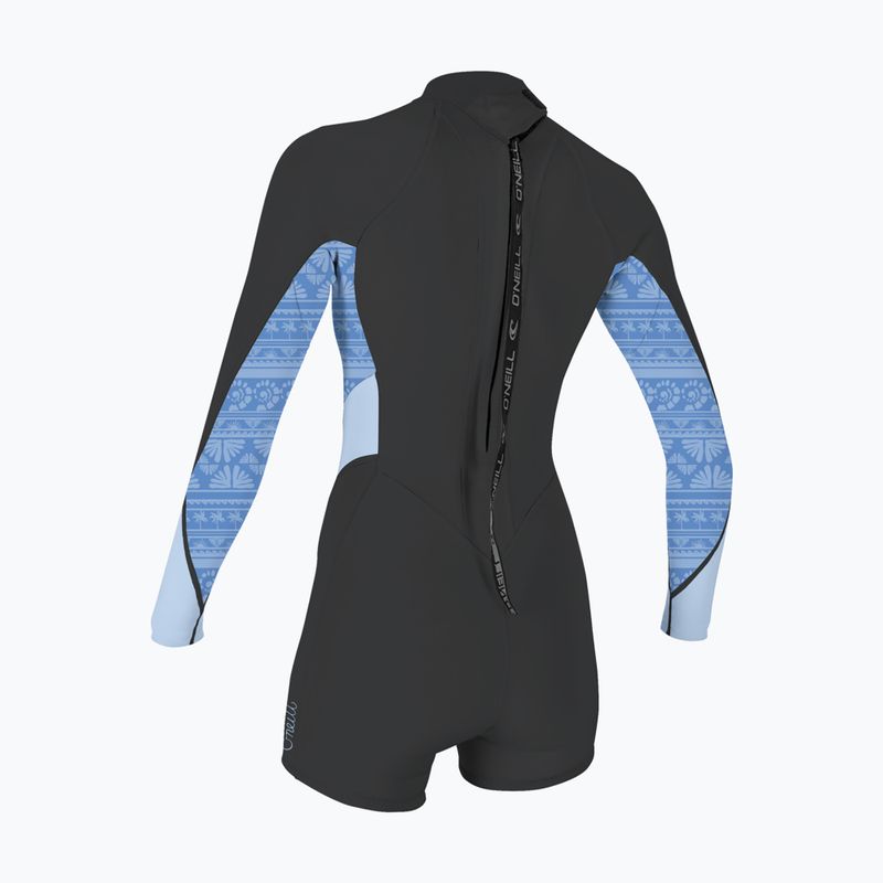 Women's wetsuit O'Neill Bahia 2/1 mm Back Zip Spring tempered steel/surf abstract 2