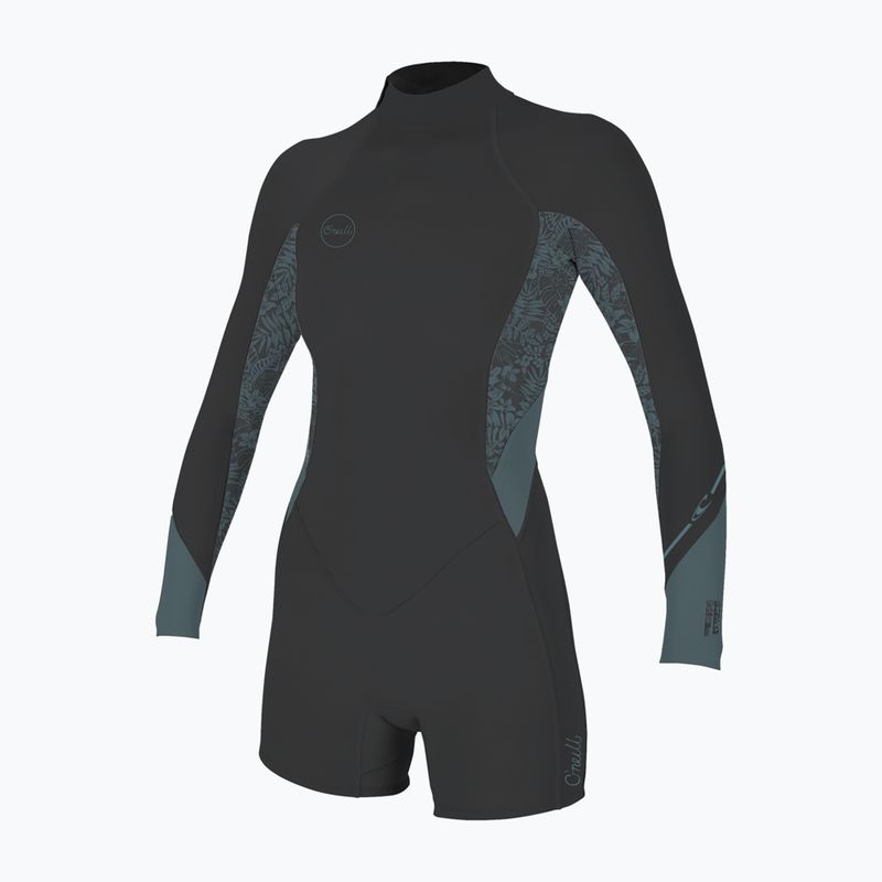 Women's wetsuit O'Neill Bahia 2/1 mm Back Zip Spring tempered steel/shaded island sky