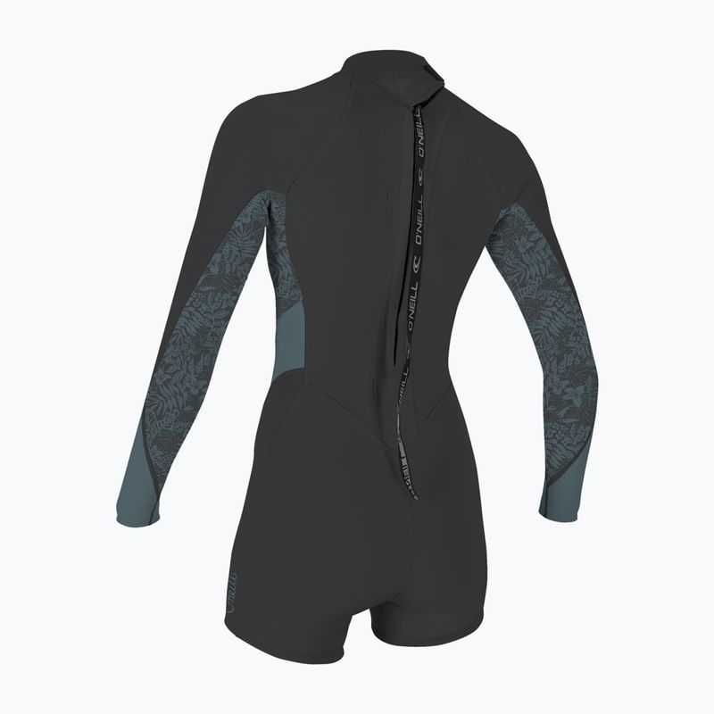 Women's wetsuit O'Neill Bahia 2/1 mm Back Zip Spring tempered steel/shaded island sky 2