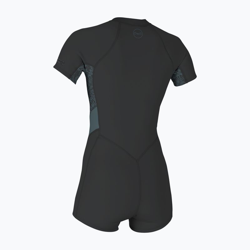 Women's wetsuit O'Neill Bahia 2/1 mm Front Zip Spring tempered steel/shaded island sky 2