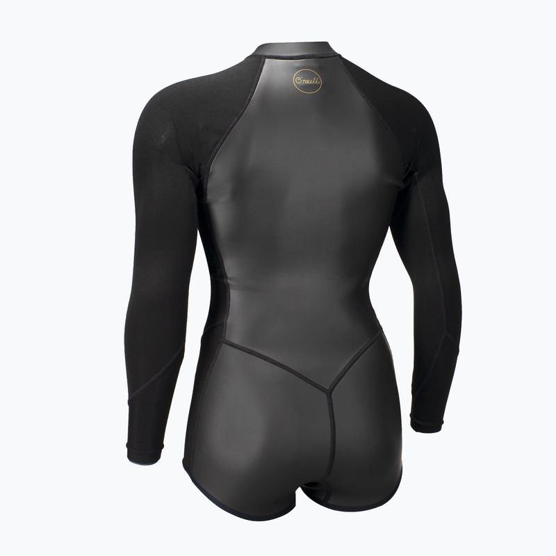 Women's wetsuit O'Neill Bahia 2/1 mm Front Zip Short Spring glide black/black 2