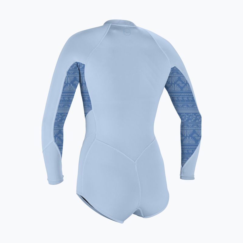 Women's wetsuit O'Neill Bahia 2/1 mm Front Zip Short Spring chambray blue/surf abstract 2