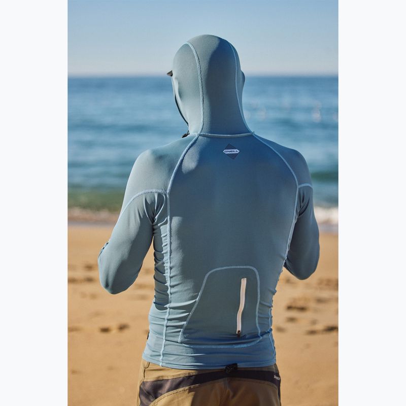 Men's swimming longsleeve O'Neill Hyperfreak Skins Rash Guard Hooded blue fusion/blue fusion 5