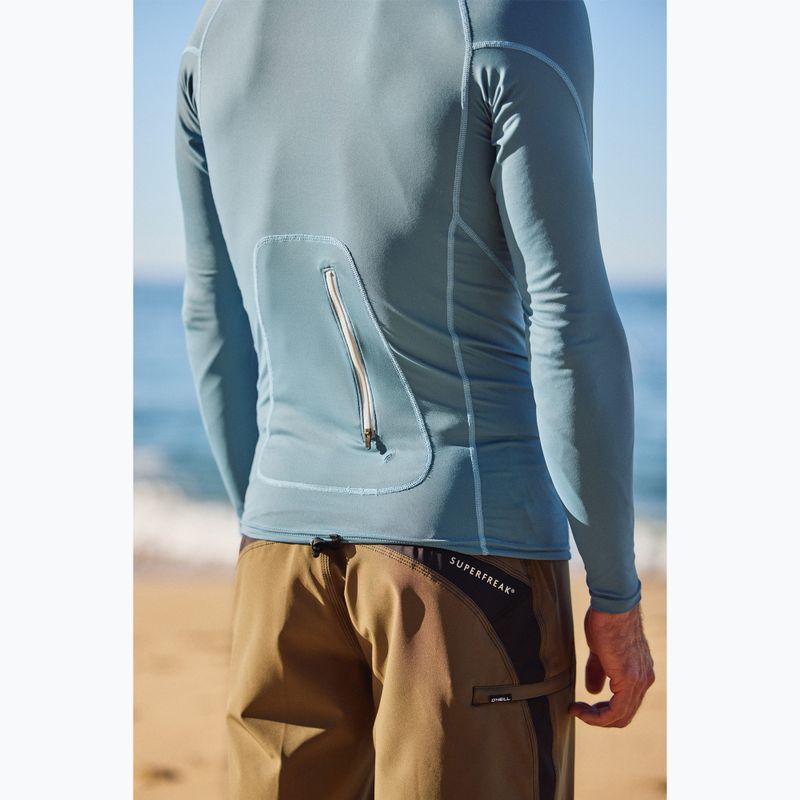 Men's swimming longsleeve O'Neill Hyperfreak Skins Rash Guard Hooded blue fusion/blue fusion 8