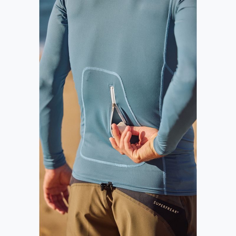 Men's swimming longsleeve O'Neill Hyperfreak Skins Rash Guard Hooded blue fusion/blue fusion 9