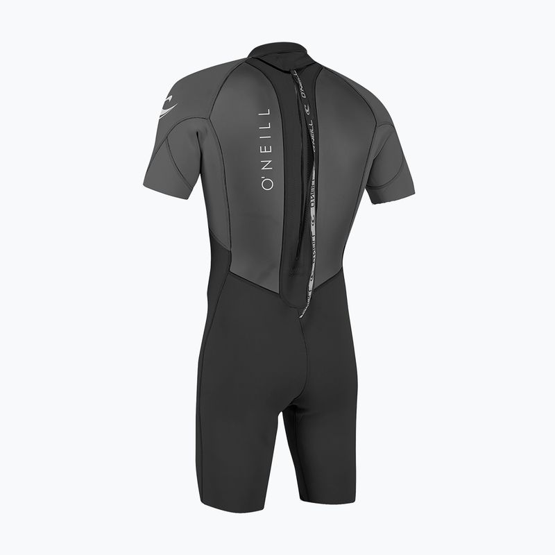 Men's swimming wetsuit O'Neill Reactor-2 2mm Back Zip SS Spring HJ5 black/graphite 2