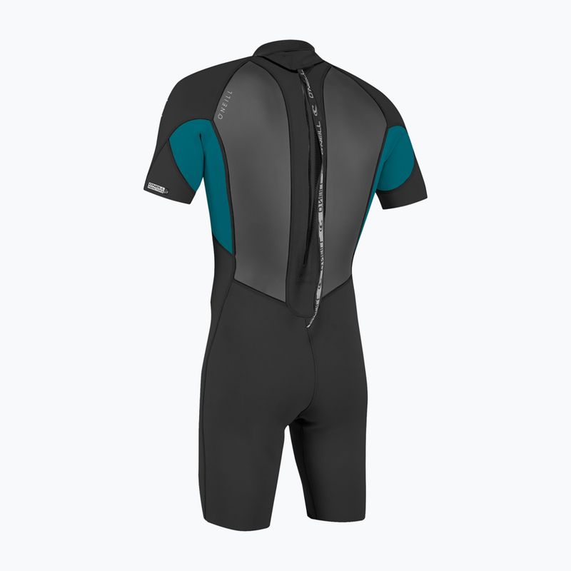 Men's swimming wetsuit O'Neill Reactor-2 2mm Back Zip SS Spring HJ5 black/tide pool 2