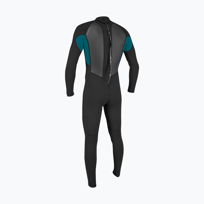 Men's swimming wetsuit O'Neill Reactor-2 3/2 Back Zip Full HJ5 black/tide pool 2